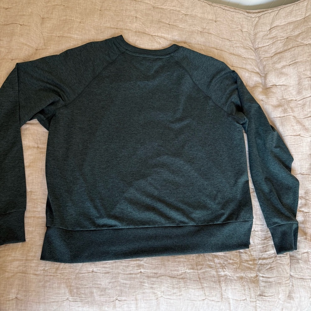 Quince Active Flowknit Pullover Crew Heather Green Size Medium - Picture 5 of 11